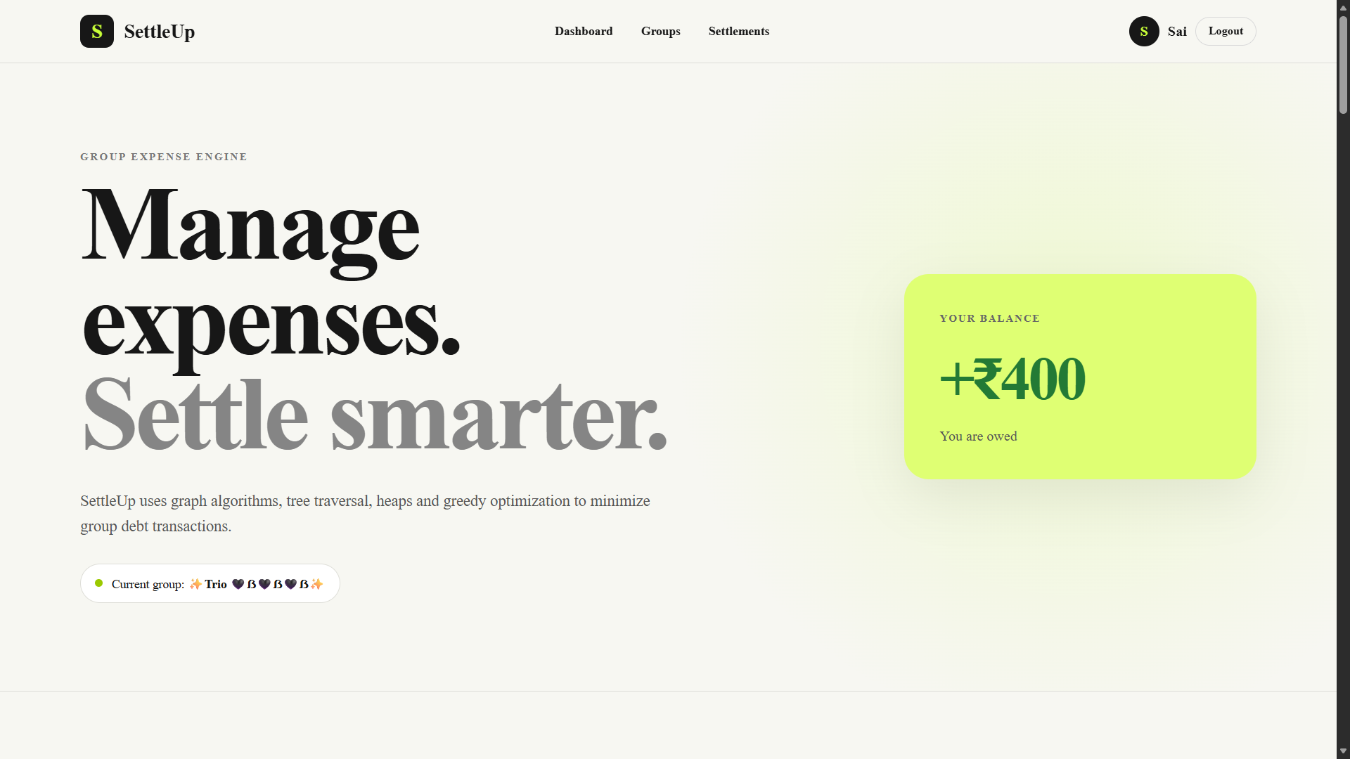 SettleUp Group Expense Settlement Platform